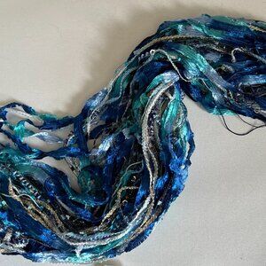 Beautiful hand made scarf in shades of blue